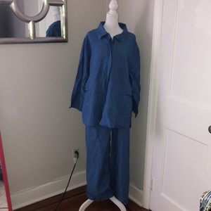 Ashley Stewart linen blend 2 piece set.